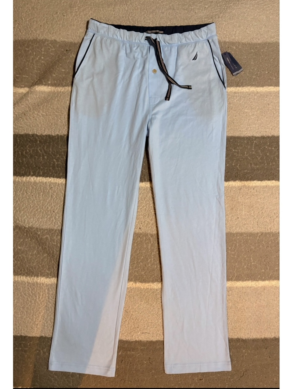 NWT Nautica Medium Light Blue Men's Jogger Sweatpants w/ Elastic Waist & Pockets